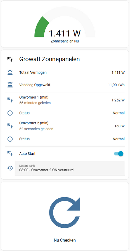 Growatt Home Assistant dashboard